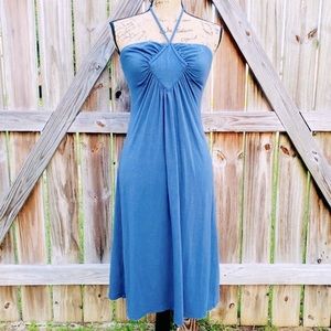 EUC Vintage Beachfront Blue Halter Dress
